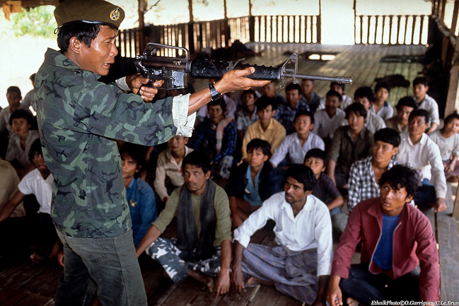 Résistance karen. Quartier Général de Mannerplaw. Birmanie
