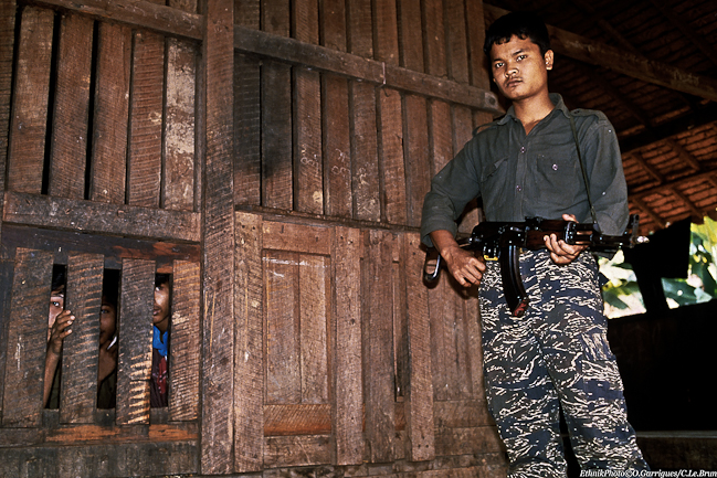 Résistance karen. Quartier Général de Mannerplaw. Birmanie
